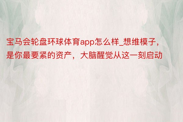 宝马会轮盘环球体育app怎么样_想维模子，是你最要紧的资产，大脑醒觉从这一刻启动